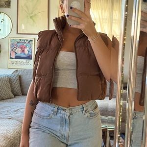 Brown H&M cropped vest